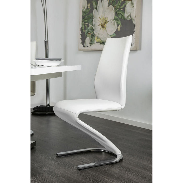 Midvale White/Chrome Side Chair (2/CTN) - Premium Dining Chair from FOA East - Just $448.50! Shop now at Furniture Wholesale Plus  We are the best furniture store in Nashville, Hendersonville, Goodlettsville, Madison, Antioch, Mount Juliet, Lebanon, Gallatin, Springfield, Murfreesboro, Franklin, Brentwood