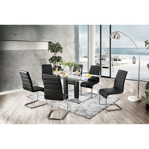 Richfield Black/Chrome Dining Table - Premium Dining Table from FOA East - Just $563.55! Shop now at Furniture Wholesale Plus  We are the best furniture store in Nashville, Hendersonville, Goodlettsville, Madison, Antioch, Mount Juliet, Lebanon, Gallatin, Springfield, Murfreesboro, Franklin, Brentwood