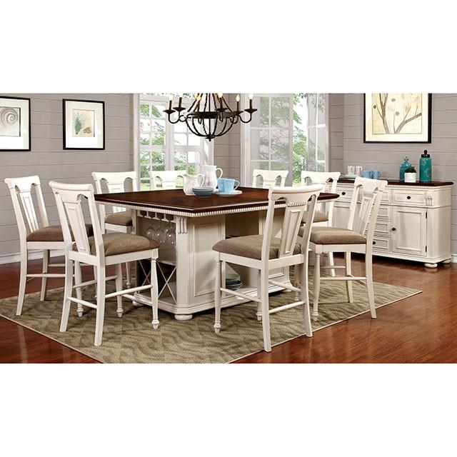 SABRINA Off White/Cherry Counter Ht. Table, Cherry & White - Premium Dining Table from FOA East - Just $1090.05! Shop now at Furniture Wholesale Plus  We are the best furniture store in Nashville, Hendersonville, Goodlettsville, Madison, Antioch, Mount Juliet, Lebanon, Gallatin, Springfield, Murfreesboro, Franklin, Brentwood