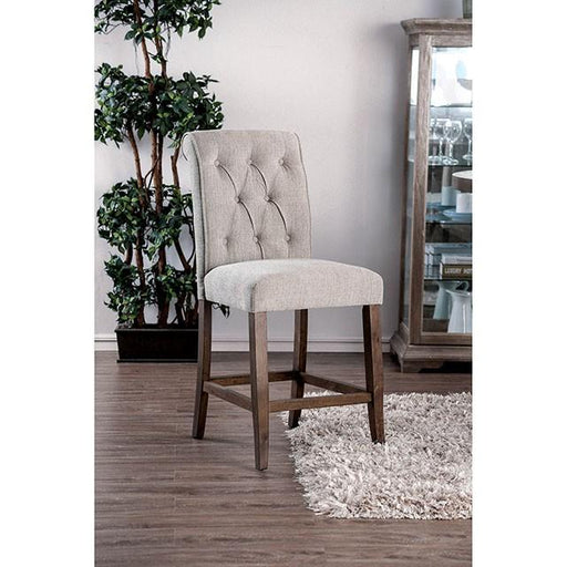 Sania III Beige/Rustic Oak Counter Ht. Chair (2/CTN) - Premium Dining Chair from FOA East - Just $321.75! Shop now at Furniture Wholesale Plus  We are the best furniture store in Nashville, Hendersonville, Goodlettsville, Madison, Antioch, Mount Juliet, Lebanon, Gallatin, Springfield, Murfreesboro, Franklin, Brentwood