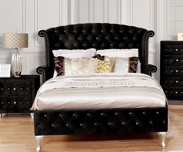 Alzire Black E.King Bed - Premium Bed from FOA East - Just $1031.55! Shop now at Furniture Wholesale Plus  We are the best furniture store in Nashville, Hendersonville, Goodlettsville, Madison, Antioch, Mount Juliet, Lebanon, Gallatin, Springfield, Murfreesboro, Franklin, Brentwood