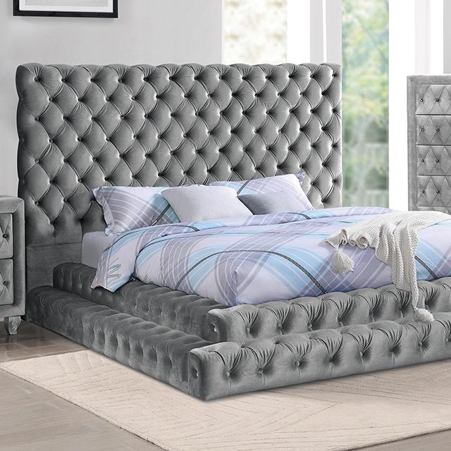 STEFANIA E.King Bed, Gray - Premium Bed from FOA East - Just $1129.05! Shop now at Furniture Wholesale Plus  We are the best furniture store in Nashville, Hendersonville, Goodlettsville, Madison, Antioch, Mount Juliet, Lebanon, Gallatin, Springfield, Murfreesboro, Franklin, Brentwood