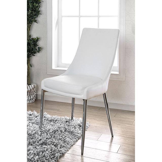 Izzy Silver/White Side Chair, White (2/CTN) - Premium Dining Chair from FOA East - Just $370.50! Shop now at Furniture Wholesale Plus  We are the best furniture store in Nashville, Hendersonville, Goodlettsville, Madison, Antioch, Mount Juliet, Lebanon, Gallatin, Springfield, Murfreesboro, Franklin, Brentwood