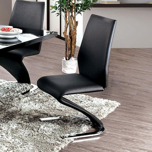 Midvale Black/Chrome Side Chair (2/CTN) - Premium Dining Chair from FOA East - Just $448.50! Shop now at Furniture Wholesale Plus  We are the best furniture store in Nashville, Hendersonville, Goodlettsville, Madison, Antioch, Mount Juliet, Lebanon, Gallatin, Springfield, Murfreesboro, Franklin, Brentwood