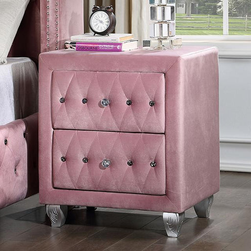 ZOHAR Night Stand, Pink - Premium Nightstand from FOA East - Just $195! Shop now at Furniture Wholesale Plus  We are the best furniture store in Nashville, Hendersonville, Goodlettsville, Madison, Antioch, Mount Juliet, Lebanon, Gallatin, Springfield, Murfreesboro, Franklin, Brentwood