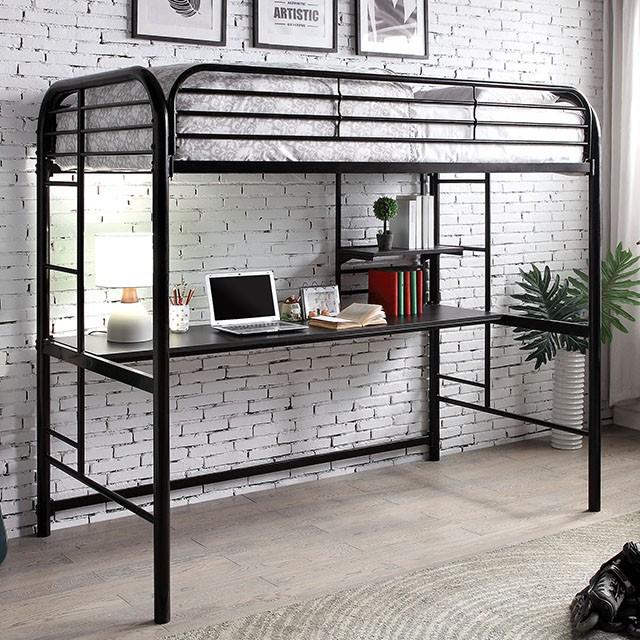 Opal Iii Silver Twin Loft Bed - Premium Bed from FOA East - Just $485.55! Shop now at Furniture Wholesale Plus  We are the best furniture store in Nashville, Hendersonville, Goodlettsville, Madison, Antioch, Mount Juliet, Lebanon, Gallatin, Springfield, Murfreesboro, Franklin, Brentwood