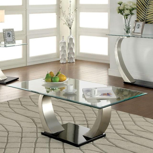 ROXO Satin Plated/Black Coffee Table - Premium Coffee Table from FOA East - Just $368.55! Shop now at Furniture Wholesale Plus  We are the best furniture store in Nashville, Hendersonville, Goodlettsville, Madison, Antioch, Mount Juliet, Lebanon, Gallatin, Springfield, Murfreesboro, Franklin, Brentwood