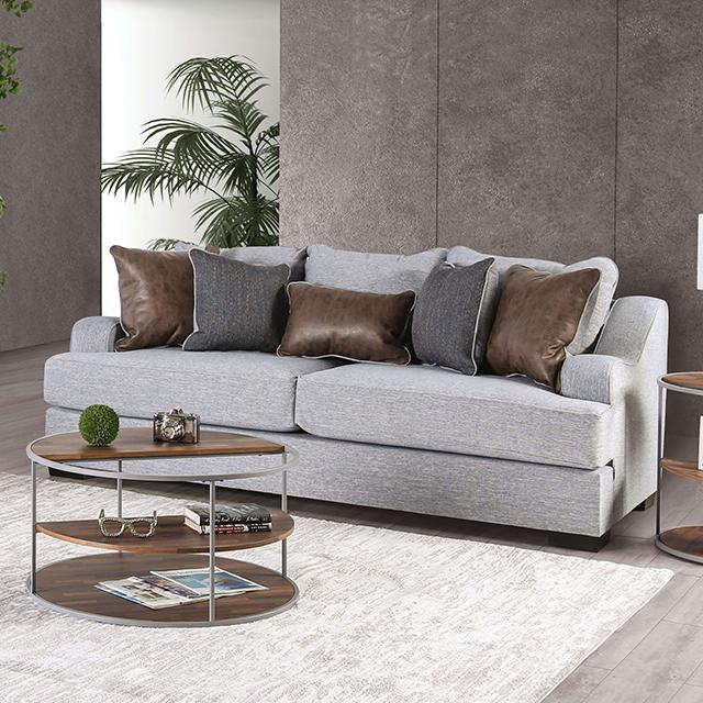 SKYLINE Sofa, Light Gray/Brown - Premium Sofa from FOA East - Just $1519.05! Shop now at Furniture Wholesale Plus  We are the best furniture store in Nashville, Hendersonville, Goodlettsville, Madison, Antioch, Mount Juliet, Lebanon, Gallatin, Springfield, Murfreesboro, Franklin, Brentwood