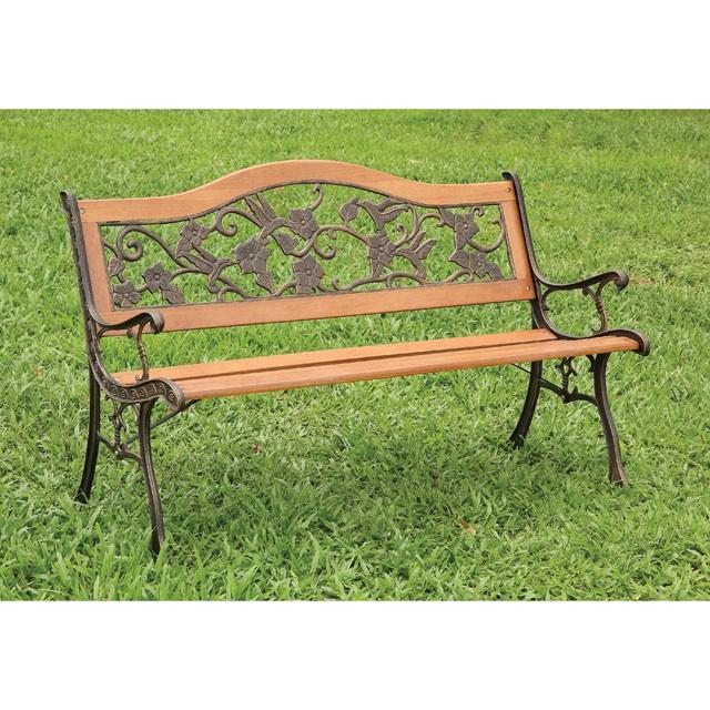 ALBA Antique Oak/Black Patio Wooden Bench - Premium Outdoor Bench from FOA East - Just $154.05! Shop now at Furniture Wholesale Plus  We are the best furniture store in Nashville, Hendersonville, Goodlettsville, Madison, Antioch, Mount Juliet, Lebanon, Gallatin, Springfield, Murfreesboro, Franklin, Brentwood