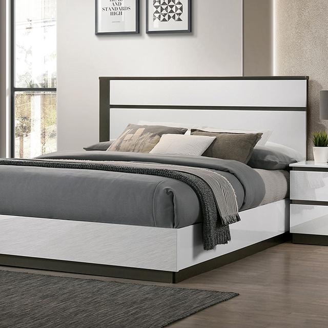 BIRSFELDEN E.King Bed, White - Premium Bed from FOA East - Just $602.55! Shop now at Furniture Wholesale Plus  We are the best furniture store in Nashville, Hendersonville, Goodlettsville, Madison, Antioch, Mount Juliet, Lebanon, Gallatin, Springfield, Murfreesboro, Franklin, Brentwood