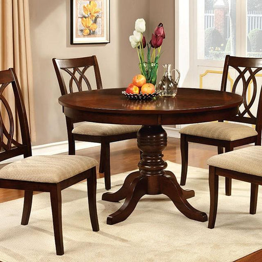 Carlisle Brown Cherry Round Dining Table - Premium Dining Table from FOA East - Just $349.05! Shop now at Furniture Wholesale Plus  We are the best furniture store in Nashville, Hendersonville, Goodlettsville, Madison, Antioch, Mount Juliet, Lebanon, Gallatin, Springfield, Murfreesboro, Franklin, Brentwood