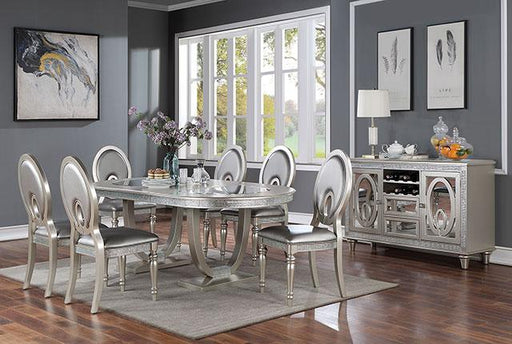 CATHALINA Oval Dining Table, Silver - Premium Dining Table from FOA East - Just $836.55! Shop now at Furniture Wholesale Plus  We are the best furniture store in Nashville, Hendersonville, Goodlettsville, Madison, Antioch, Mount Juliet, Lebanon, Gallatin, Springfield, Murfreesboro, Franklin, Brentwood