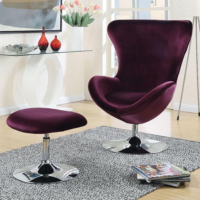 Eloise Purple Accent Chair w/ Ottoman - Premium Chair & Ottoman from FOA East - Just $446.55! Shop now at Furniture Wholesale Plus  We are the best furniture store in Nashville, Hendersonville, Goodlettsville, Madison, Antioch, Mount Juliet, Lebanon, Gallatin, Springfield, Murfreesboro, Franklin, Brentwood