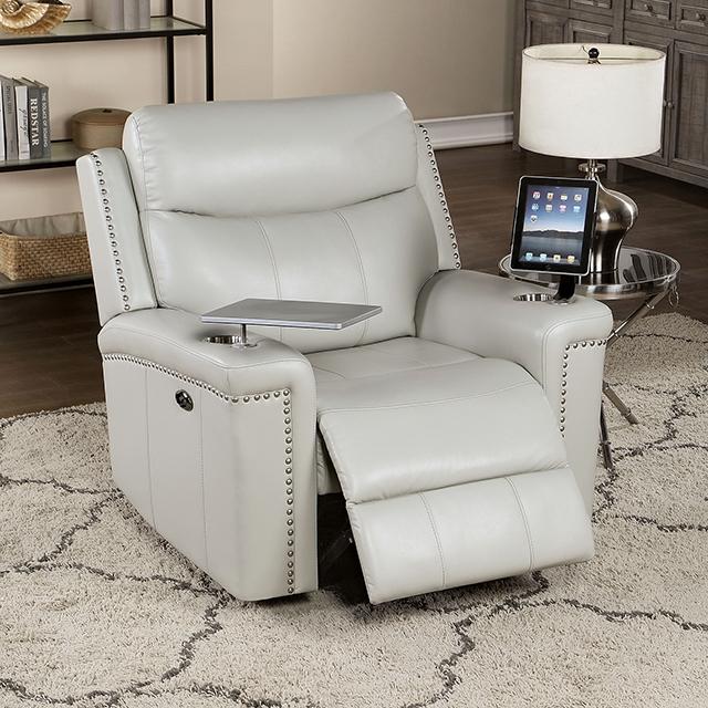 FLORINE Power Glider Recliner, Light Gray - Premium Recliner from FOA East - Just $856.05! Shop now at Furniture Wholesale Plus  We are the best furniture store in Nashville, Hendersonville, Goodlettsville, Madison, Antioch, Mount Juliet, Lebanon, Gallatin, Springfield, Murfreesboro, Franklin, Brentwood