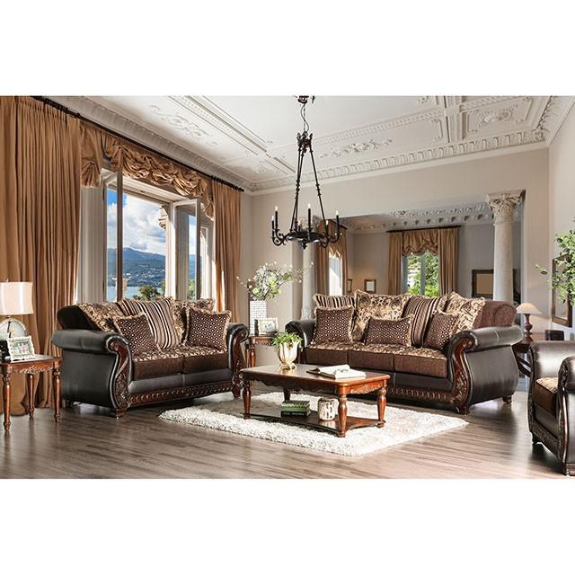 Franklin Dark Brown/Tan Sofa, Dark Brown - Premium Sofa from FOA East - Just $1519.05! Shop now at Furniture Wholesale Plus  We are the best furniture store in Nashville, Hendersonville, Goodlettsville, Madison, Antioch, Mount Juliet, Lebanon, Gallatin, Springfield, Murfreesboro, Franklin, Brentwood