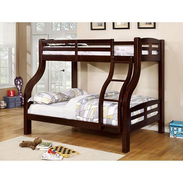 Solpine Espresso Twin/Full Bunk Bed - Premium Bunk Bed from FOA East - Just $680.55! Shop now at Furniture Wholesale Plus  We are the best furniture store in Nashville, Hendersonville, Goodlettsville, Madison, Antioch, Mount Juliet, Lebanon, Gallatin, Springfield, Murfreesboro, Franklin, Brentwood