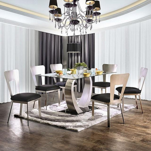 NOVA Silver/Black Dining Table - Premium Dining Table from FOA East - Just $739.05! Shop now at Furniture Wholesale Plus  We are the best furniture store in Nashville, Hendersonville, Goodlettsville, Madison, Antioch, Mount Juliet, Lebanon, Gallatin, Springfield, Murfreesboro, Franklin, Brentwood