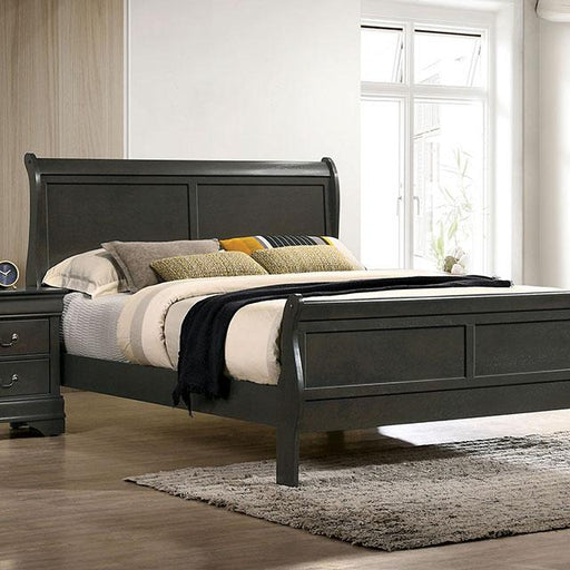 LOUIS PHILIPPE Cal.King Bed, Gray - Premium Bed from FOA East - Just $442.65! Shop now at Furniture Wholesale Plus  We are the best furniture store in Nashville, Hendersonville, Goodlettsville, Madison, Antioch, Mount Juliet, Lebanon, Gallatin, Springfield, Murfreesboro, Franklin, Brentwood