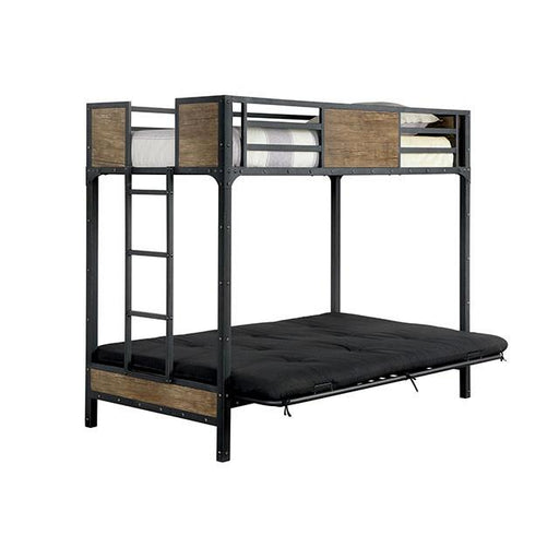 CLAPTON Black Twin Bed w/ Futon Base - Premium Bed from FOA East - Just $641.55! Shop now at Furniture Wholesale Plus  We are the best furniture store in Nashville, Hendersonville, Goodlettsville, Madison, Antioch, Mount Juliet, Lebanon, Gallatin, Springfield, Murfreesboro, Franklin, Brentwood