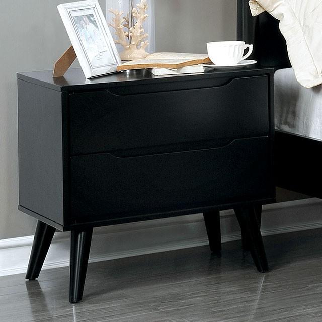 LENNART II Black Night Stand - Premium Nightstand from FOA East - Just $195! Shop now at Furniture Wholesale Plus  We are the best furniture store in Nashville, Hendersonville, Goodlettsville, Madison, Antioch, Mount Juliet, Lebanon, Gallatin, Springfield, Murfreesboro, Franklin, Brentwood