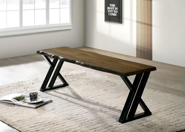 BARBARY Bench, Black/Dark Oak - Premium Bench from FOA East - Just $273! Shop now at Furniture Wholesale Plus  We are the best furniture store in Nashville, Hendersonville, Goodlettsville, Madison, Antioch, Mount Juliet, Lebanon, Gallatin, Springfield, Murfreesboro, Franklin, Brentwood