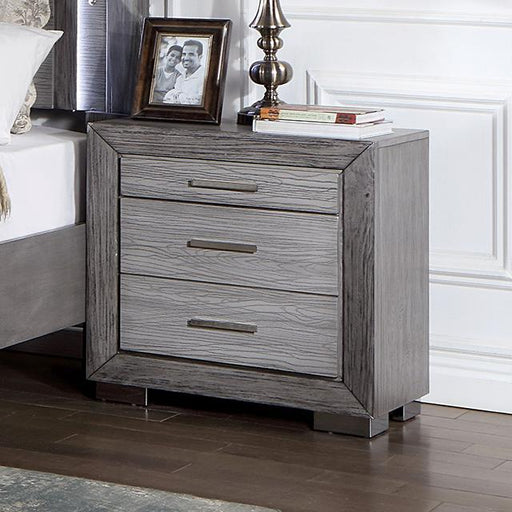 RAIDEN Night Stand w/ USB, Gray - Premium Nightstand from FOA East - Just $292.50! Shop now at Furniture Wholesale Plus  We are the best furniture store in Nashville, Hendersonville, Goodlettsville, Madison, Antioch, Mount Juliet, Lebanon, Gallatin, Springfield, Murfreesboro, Franklin, Brentwood