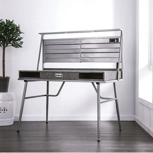 Mccredmond Silver Desk - Premium Desk from FOA East - Just $388.05! Shop now at Furniture Wholesale Plus  We are the best furniture store in Nashville, Hendersonville, Goodlettsville, Madison, Antioch, Mount Juliet, Lebanon, Gallatin, Springfield, Murfreesboro, Franklin, Brentwood