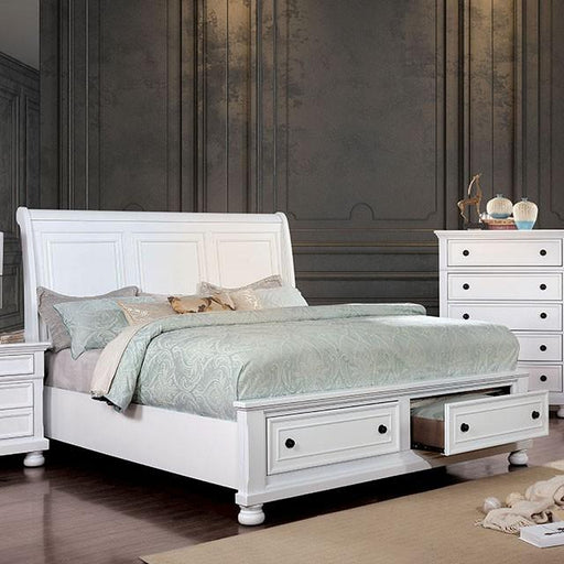 Castor White Cal.King Bed - Premium Bed from FOA East - Just $910.65! Shop now at Furniture Wholesale Plus  We are the best furniture store in Nashville, Hendersonville, Goodlettsville, Madison, Antioch, Mount Juliet, Lebanon, Gallatin, Springfield, Murfreesboro, Franklin, Brentwood