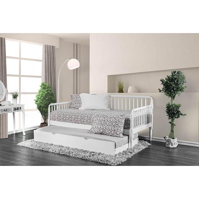 Linda White Twin Daybed - Premium Daybed from FOA East - Just $491.40! Shop now at Furniture Wholesale Plus  We are the best furniture store in Nashville, Hendersonville, Goodlettsville, Madison, Antioch, Mount Juliet, Lebanon, Gallatin, Springfield, Murfreesboro, Franklin, Brentwood