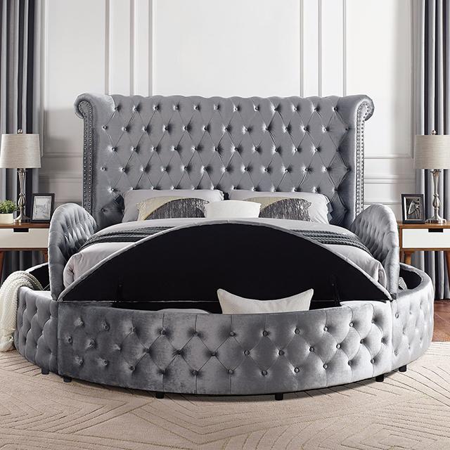 SANSOM Queen Bed, Gray - Premium Bed from FOA East - Just $1168.05! Shop now at Furniture Wholesale Plus  We are the best furniture store in Nashville, Hendersonville, Goodlettsville, Madison, Antioch, Mount Juliet, Lebanon, Gallatin, Springfield, Murfreesboro, Franklin, Brentwood