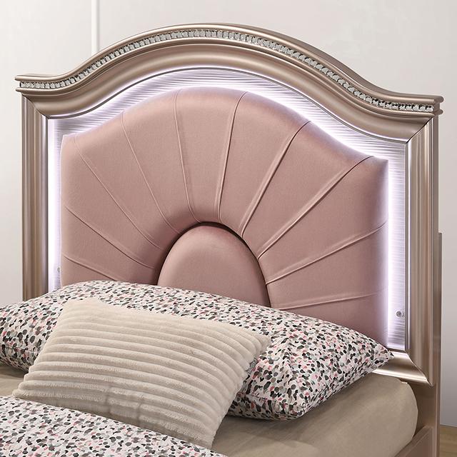 ALLIE Twin Bed, Rose Gold - Premium Bed from FOA East - Just $602.55! Shop now at Furniture Wholesale Plus  We are the best furniture store in Nashville, Hendersonville, Goodlettsville, Madison, Antioch, Mount Juliet, Lebanon, Gallatin, Springfield, Murfreesboro, Franklin, Brentwood