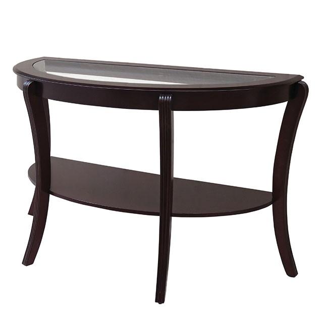 Finley Espresso Semi-Oval Coffee Table - Premium Coffee Table from FOA East - Just $269.10! Shop now at Furniture Wholesale Plus  We are the best furniture store in Nashville, Hendersonville, Goodlettsville, Madison, Antioch, Mount Juliet, Lebanon, Gallatin, Springfield, Murfreesboro, Franklin, Brentwood