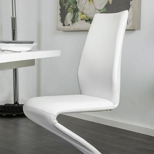 Midvale White/Chrome Side Chair (2/CTN) - Premium Dining Chair from FOA East - Just $448.50! Shop now at Furniture Wholesale Plus  We are the best furniture store in Nashville, Hendersonville, Goodlettsville, Madison, Antioch, Mount Juliet, Lebanon, Gallatin, Springfield, Murfreesboro, Franklin, Brentwood