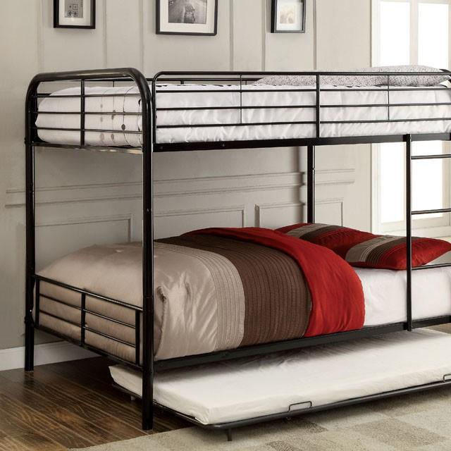 BROCKET Black Metal Full/Full Bunk Bed - Premium Bunk Bed from FOA East - Just $544.05! Shop now at Furniture Wholesale Plus  We are the best furniture store in Nashville, Hendersonville, Goodlettsville, Madison, Antioch, Mount Juliet, Lebanon, Gallatin, Springfield, Murfreesboro, Franklin, Brentwood