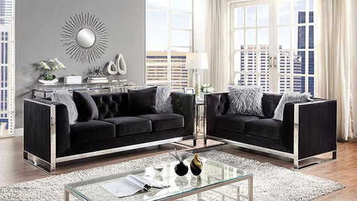 EVADNE Loveseat w/ Pillows, Black - Premium Loveseat from FOA East - Just $1014! Shop now at Furniture Wholesale Plus  We are the best furniture store in Nashville, Hendersonville, Goodlettsville, Madison, Antioch, Mount Juliet, Lebanon, Gallatin, Springfield, Murfreesboro, Franklin, Brentwood