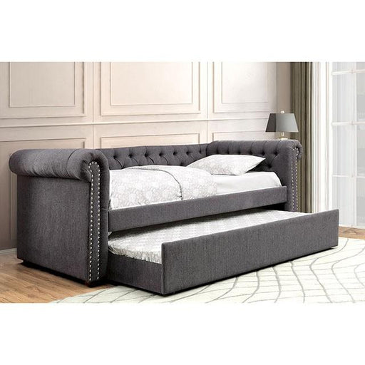 LEANNA Gray Daybed w/ Trundle, Gray - Premium Daybed from FOA East - Just $889.20! Shop now at Furniture Wholesale Plus  We are the best furniture store in Nashville, Hendersonville, Goodlettsville, Madison, Antioch, Mount Juliet, Lebanon, Gallatin, Springfield, Murfreesboro, Franklin, Brentwood