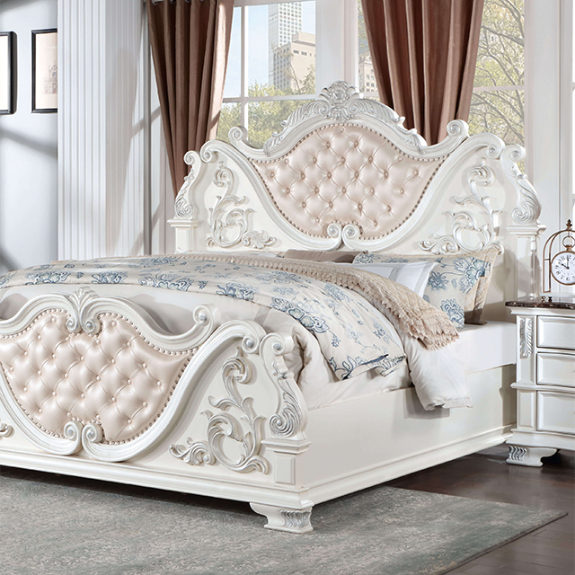 ESPARANZA E.King Bed, Pearl White - Premium Bed from FOA East - Just $1363.05! Shop now at Furniture Wholesale Plus  We are the best furniture store in Nashville, Hendersonville, Goodlettsville, Madison, Antioch, Mount Juliet, Lebanon, Gallatin, Springfield, Murfreesboro, Franklin, Brentwood