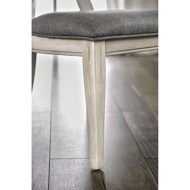 Kathryn Antique White/Gray Side Chair, Antique White (2/CTN) - Premium Dining Chair from FOA East - Just $390! Shop now at Furniture Wholesale Plus  We are the best furniture store in Nashville, Hendersonville, Goodlettsville, Madison, Antioch, Mount Juliet, Lebanon, Gallatin, Springfield, Murfreesboro, Franklin, Brentwood