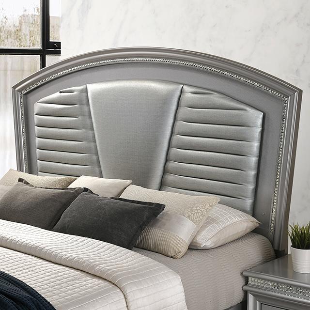 MADDIE E.King Bed, Silver - Premium Bed from FOA East - Just $1402.05! Shop now at Furniture Wholesale Plus  We are the best furniture store in Nashville, Hendersonville, Goodlettsville, Madison, Antioch, Mount Juliet, Lebanon, Gallatin, Springfield, Murfreesboro, Franklin, Brentwood