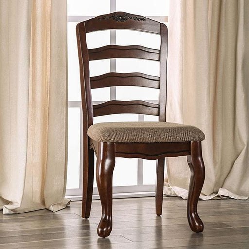 Townsville Dark Walnut/Tan Side Chair (2/CTN) - Premium Dining Chair from FOA East - Just $273! Shop now at Furniture Wholesale Plus  We are the best furniture store in Nashville, Hendersonville, Goodlettsville, Madison, Antioch, Mount Juliet, Lebanon, Gallatin, Springfield, Murfreesboro, Franklin, Brentwood