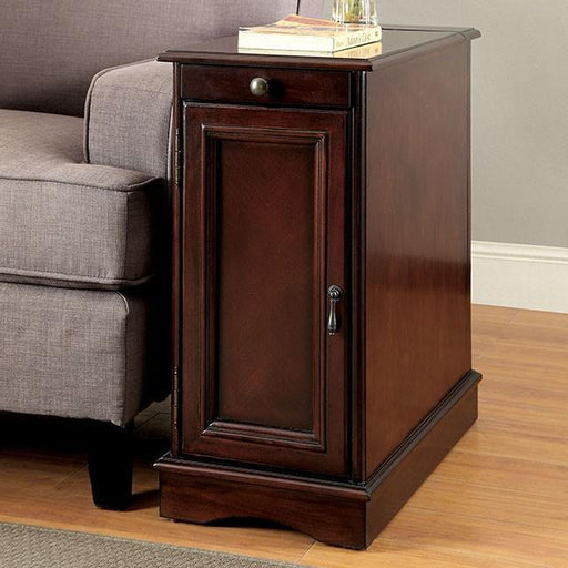 LILITH I Cherry Side Table w/ USB - Premium End Table from FOA East - Just $251.55! Shop now at Furniture Wholesale Plus  We are the best furniture store in Nashville, Hendersonville, Goodlettsville, Madison, Antioch, Mount Juliet, Lebanon, Gallatin, Springfield, Murfreesboro, Franklin, Brentwood