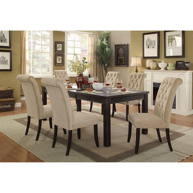 Mashall Beige/Antique Black Side Chair, Ivory (2/CTN) - Premium Dining Chair from FOA East - Just $292.50! Shop now at Furniture Wholesale Plus  We are the best furniture store in Nashville, Hendersonville, Goodlettsville, Madison, Antioch, Mount Juliet, Lebanon, Gallatin, Springfield, Murfreesboro, Franklin, Brentwood