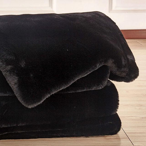 Caparica Black Throw, Black - Premium Throw from FOA East - Just $154.05! Shop now at Furniture Wholesale Plus  We are the best furniture store in Nashville, Hendersonville, Goodlettsville, Madison, Antioch, Mount Juliet, Lebanon, Gallatin, Springfield, Murfreesboro, Franklin, Brentwood