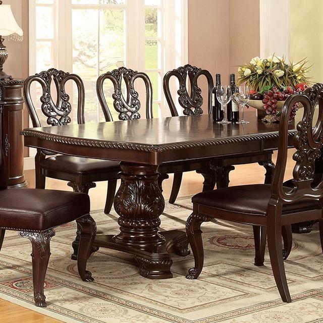 Bellagio Brown Cherry Dining Table w/ 2 Leaves - Premium Dining Table from FOA East - Just $1187.55! Shop now at Furniture Wholesale Plus  We are the best furniture store in Nashville, Hendersonville, Goodlettsville, Madison, Antioch, Mount Juliet, Lebanon, Gallatin, Springfield, Murfreesboro, Franklin, Brentwood