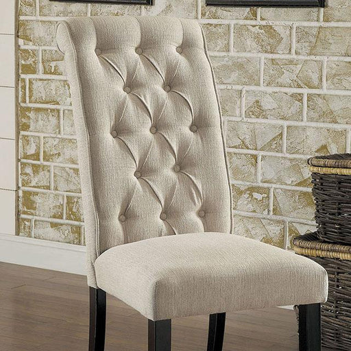 Mashall Beige/Antique Black Side Chair, Ivory (2/CTN) - Premium Dining Chair from FOA East - Just $292.50! Shop now at Furniture Wholesale Plus  We are the best furniture store in Nashville, Hendersonville, Goodlettsville, Madison, Antioch, Mount Juliet, Lebanon, Gallatin, Springfield, Murfreesboro, Franklin, Brentwood