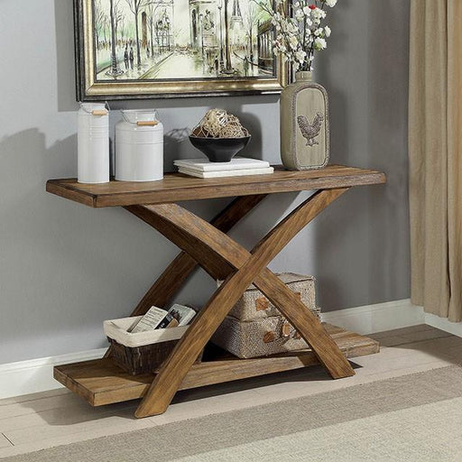 Bryanna Antique Light Oak Sofa Table - Premium Sofa Table from FOA East - Just $251.55! Shop now at Furniture Wholesale Plus  We are the best furniture store in Nashville, Hendersonville, Goodlettsville, Madison, Antioch, Mount Juliet, Lebanon, Gallatin, Springfield, Murfreesboro, Franklin, Brentwood