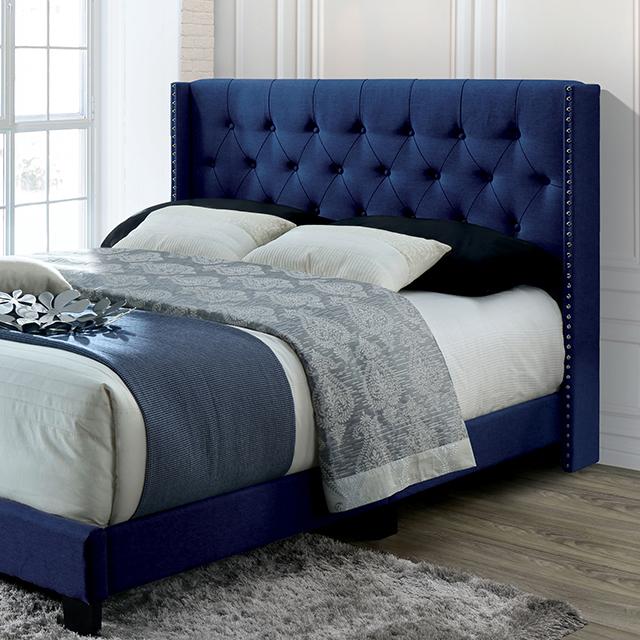 JENELLE Twin Bed, Navy - Premium Bed from FOA East - Just $255.45! Shop now at Furniture Wholesale Plus  We are the best furniture store in Nashville, Hendersonville, Goodlettsville, Madison, Antioch, Mount Juliet, Lebanon, Gallatin, Springfield, Murfreesboro, Franklin, Brentwood