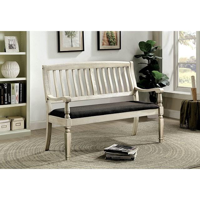 Georgia Antique White/Gray Love Seat Bench - Premium Bench from FOA East - Just $312! Shop now at Furniture Wholesale Plus  We are the best furniture store in Nashville, Hendersonville, Goodlettsville, Madison, Antioch, Mount Juliet, Lebanon, Gallatin, Springfield, Murfreesboro, Franklin, Brentwood