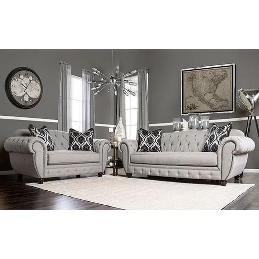 VIVIANA Gray/Black Love Seat, Gray - Premium Loveseat from FOA East - Just $1852.50! Shop now at Furniture Wholesale Plus  We are the best furniture store in Nashville, Hendersonville, Goodlettsville, Madison, Antioch, Mount Juliet, Lebanon, Gallatin, Springfield, Murfreesboro, Franklin, Brentwood