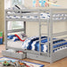 California IV Gray Twin/Twin Bunk Bed - Premium Bunk Bed from FOA East - Just $544.05! Shop now at Furniture Wholesale Plus  We are the best furniture store in Nashville, Hendersonville, Goodlettsville, Madison, Antioch, Mount Juliet, Lebanon, Gallatin, Springfield, Murfreesboro, Franklin, Brentwood